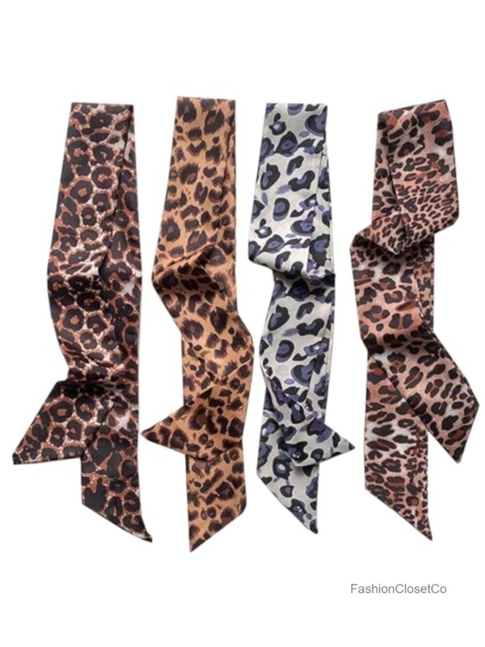 Silk Scarf 6 Pack for Hair Neck Handbag Women Fashion Scarves Ribbon Band